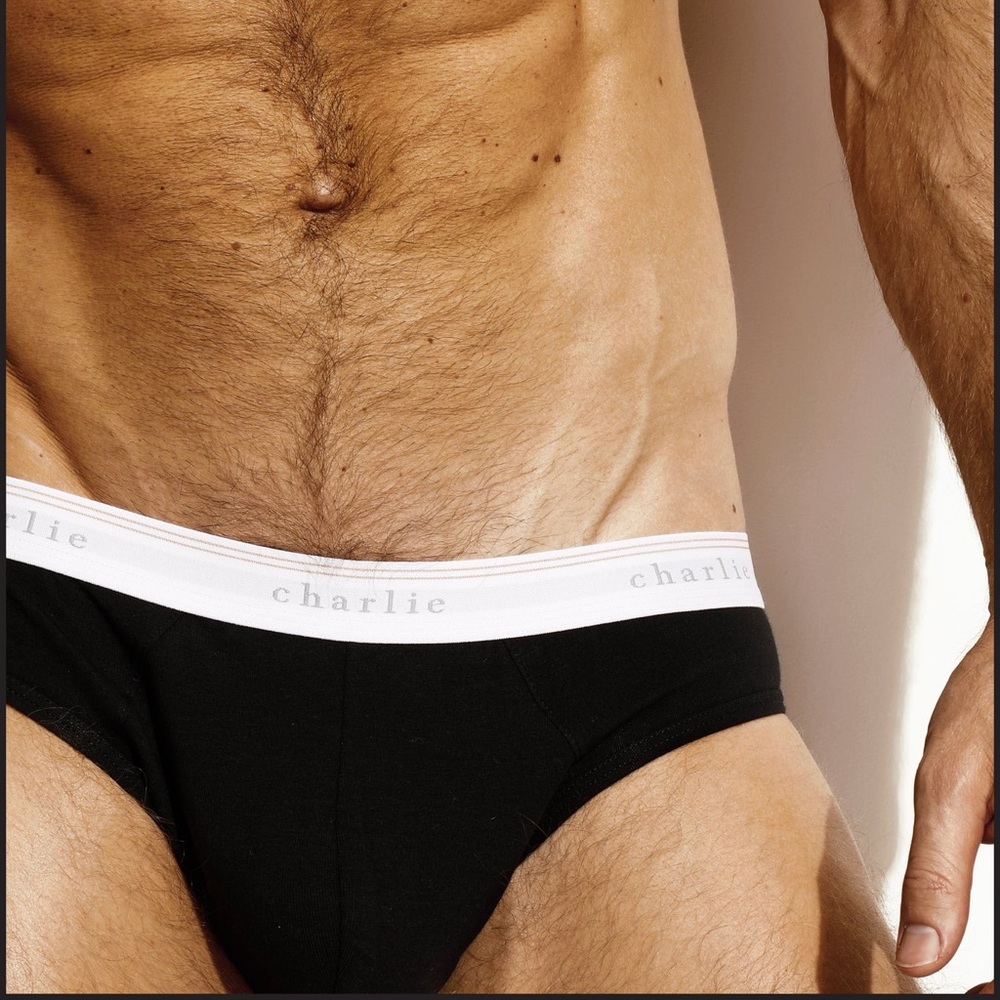 Charlie by Matthew Zink Black Classic Logo Brief.  Size M.  NWT